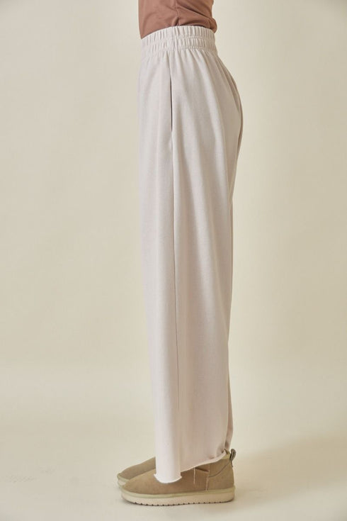 BEIGE WIDE LEG PANTS